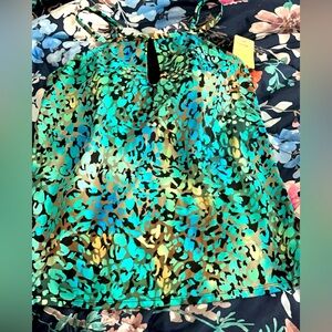 Nwt womens 16 leopard tankini swim top